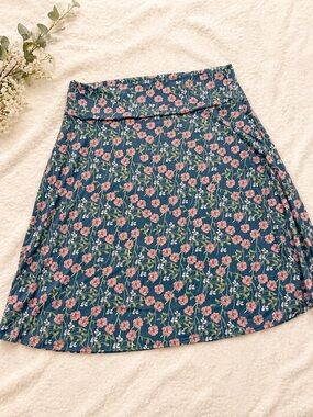 💐3/$25 💐 LuLaRoe Plus Size Blue and Pink Floral Azure Skirt